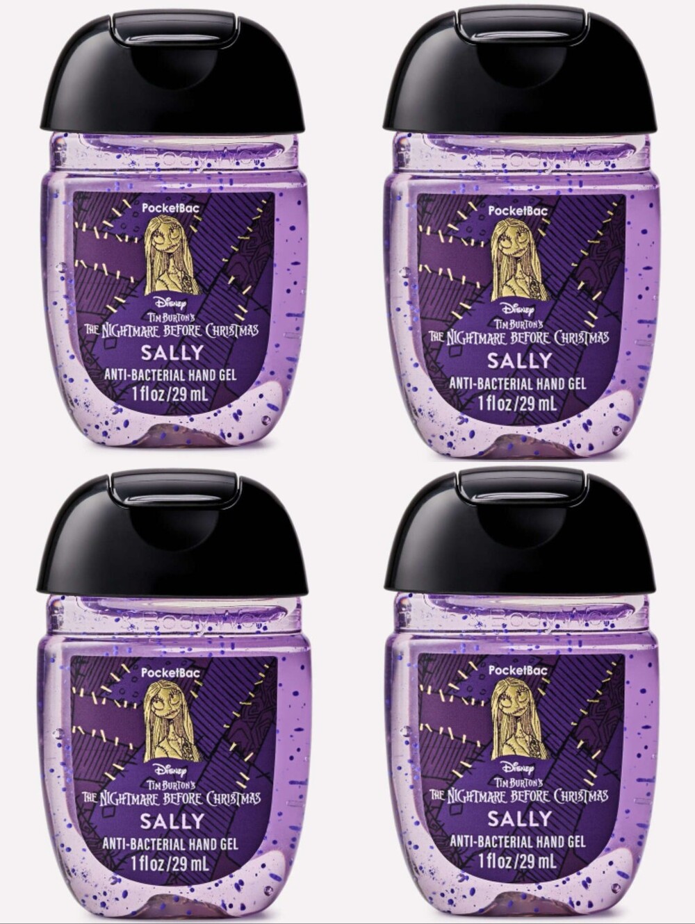 Bath & Body Works Purple Sally PocketBac Anti-Bacterial Hand Gel (4 Pack) NEW
